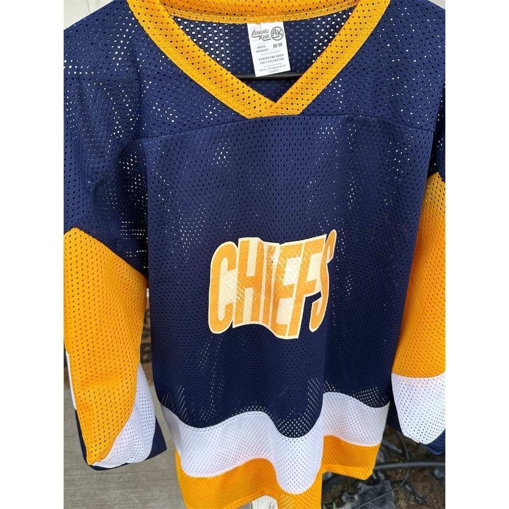 Athletic Knit Chiefs Hockey Jersey Men's M Blue Yellow White